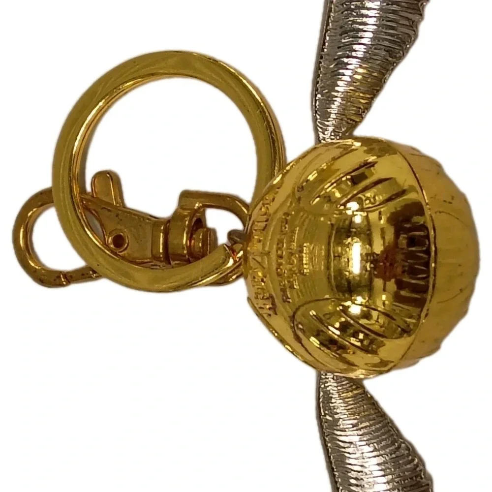 Harry Potter Golden Snitch Keychain Silvertone & Goldtone Keyring Purse Bag Clip